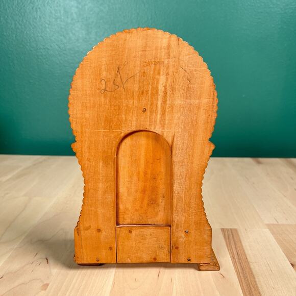 Vintage Hand Carved Wood Hindu Goddess Saraswati Figure Statue 7.5” See Note - Picture 3 of 7